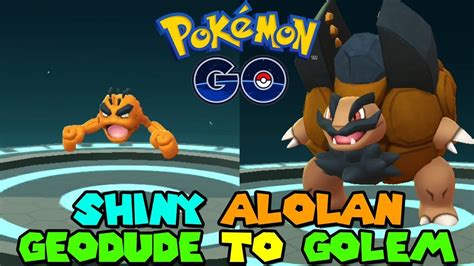 Evolving SHINY ALOLAN GEODUDE TO SHINY ALOLAN GOLEM IN POKEMON GO ...