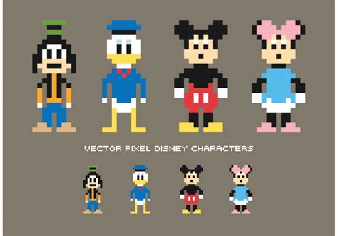 Pixel Disney Vector Characters - Download Free Vector Art, Stock Graphics & Images