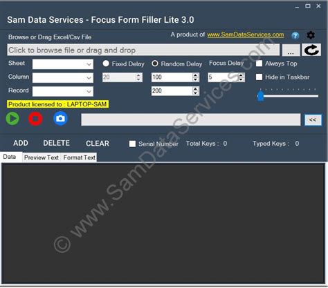 Focus Form Filler Software for automation - Sam Data Services