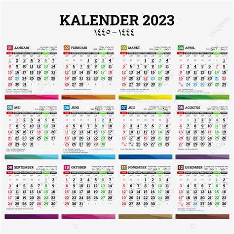 Kalender 2023 Com Feriado Nacional Hijri E Indonésio PNG , Calendário 2023, Hijriah, Lengkap ...