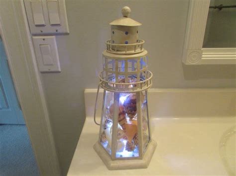 Nautical Lamp Lighthouse Lantern filled with Sea Shells | Etsy | Nautical lamps, Lamp, White ...