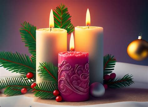 Premium AI Image | realistic Christmas candles red