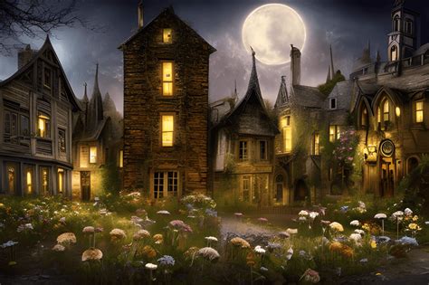 Night Gothic Ghost Town · Creative Fabrica