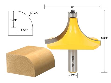 Molding & Profiles :: Edging :: Round Over :: Round Over Edging Router Bit - 1-1/4" Radius - 1/2 ...