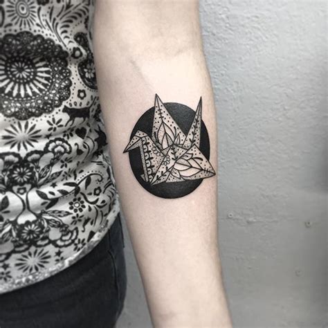 Origami crane tattoo - Tattoogrid.net