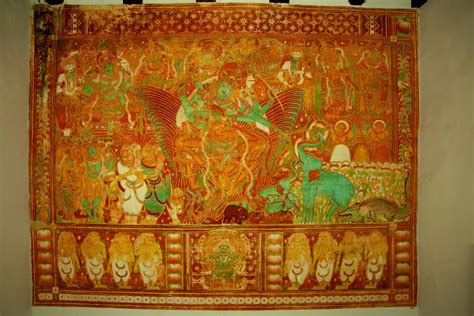 Gajendra Moksham-Mural painting from the Krishnapuram Palace, Kerala ...