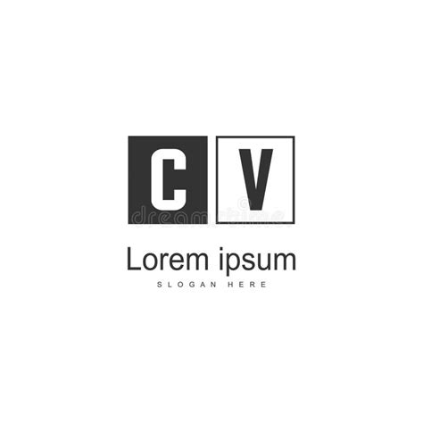 Initial CV Logo Template with Modern Frame. Minimalist CV Letter Logo Vector Illustration Stock ...