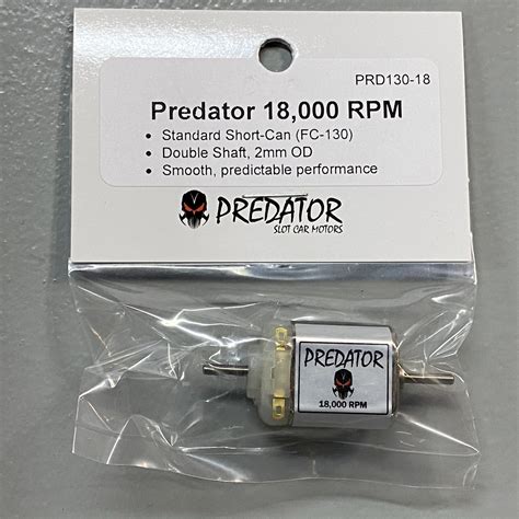 PRD130-18 PREDATOR Slot Car Motor Short Can 18,000 RPM FC-130 Motor, Dual Shaft | P1 Slot Cars