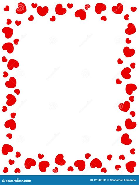 Red hearts border stock vector. Illustration of hearts - 12542331