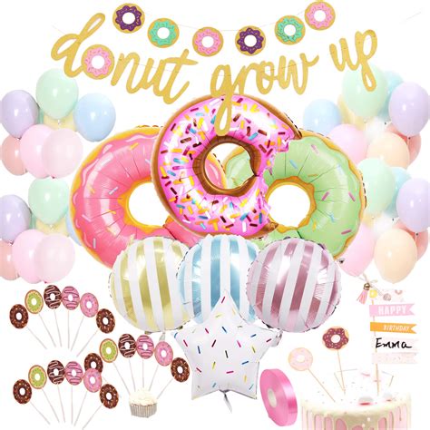 Buy Donut Birthday Party Decorations Kit Donut Grow Up Banner Mylar ...