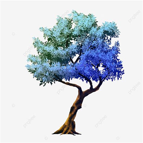 Tree Leaves White Transparent, The Tree With Blue Leaves, Tree, Leaves ...