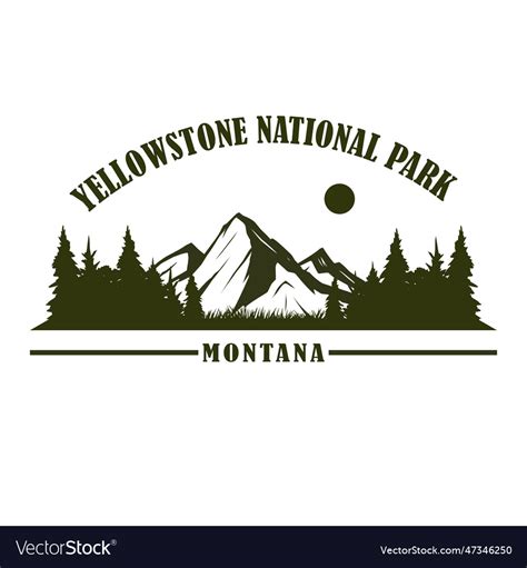 Yellowstone national park Royalty Free Vector Image