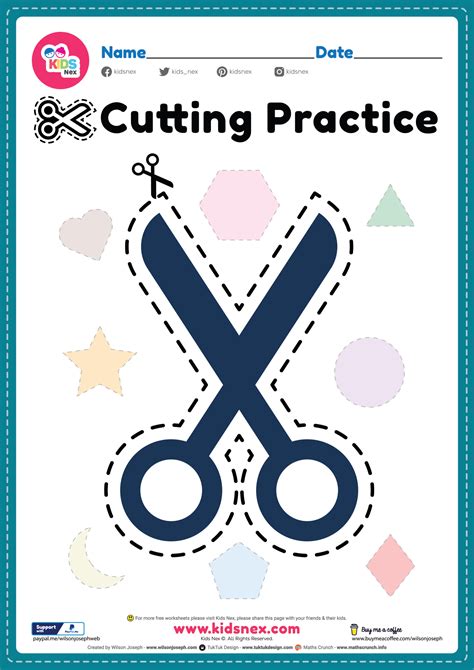 Preschool Cutting Practice - Free Printable PDF for Kids