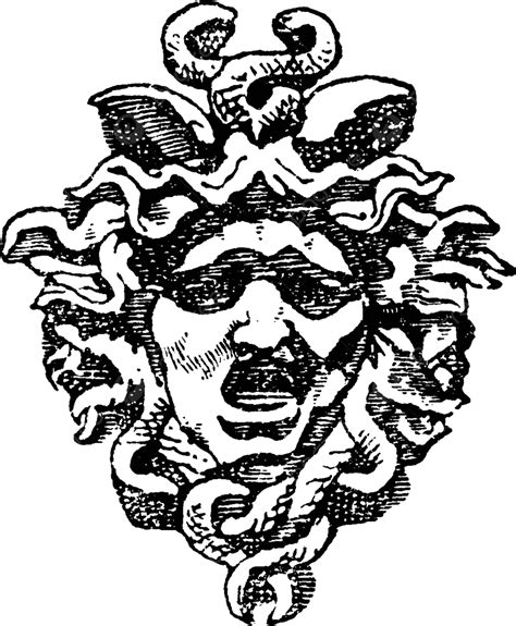 Medusa Head Vintage Illustration Medusa Mortal Gorgon Vector, Medusa, Mortal, Gorgon PNG and ...