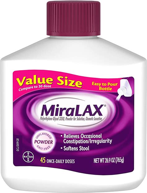 MiraLAX Laxative Powder for Gentle Constipation Relief, #1 Dr ...