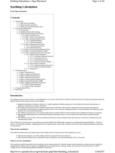 EARTHING CALCULATION.pdf | Electrical Resistivity And Conductivity ...