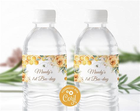 Printable Water Bottle Labels Floral Editable Water Bottle - Etsy