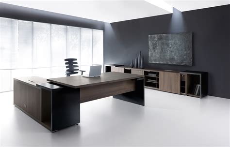 Ultra Modern Executive Black Desk - Ambience Doré