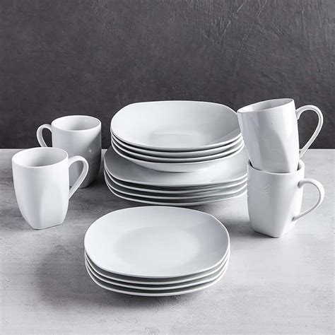 KSP Plato Porcelain Dinnerware - Set of 16 (White) | Kitchen Stuff Plus