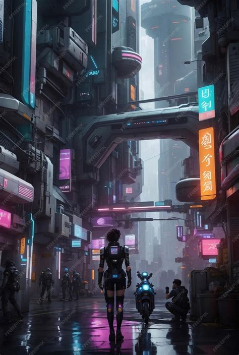 Premium Photo | Futuristic cyberpunk city with future cityscape