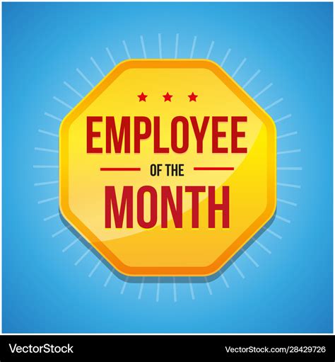 Employee month award badge Royalty Free Vector Image