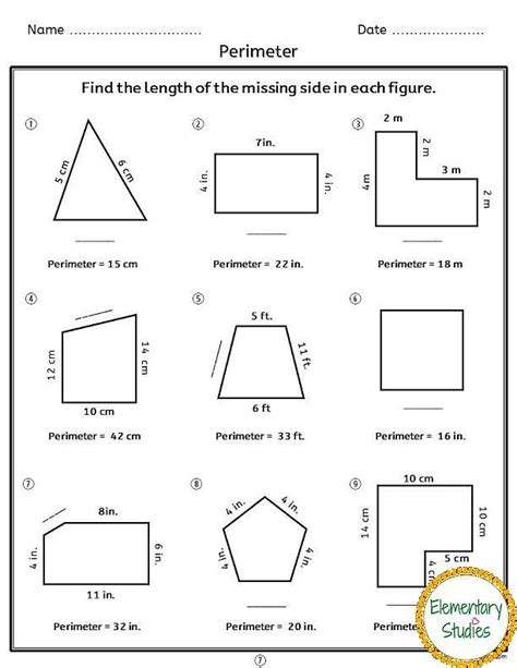 Area and Perimeter Worksheets