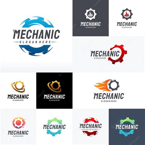 Premium Vector | Set of Gear Mechanic logo designs vector Gear technology logo template