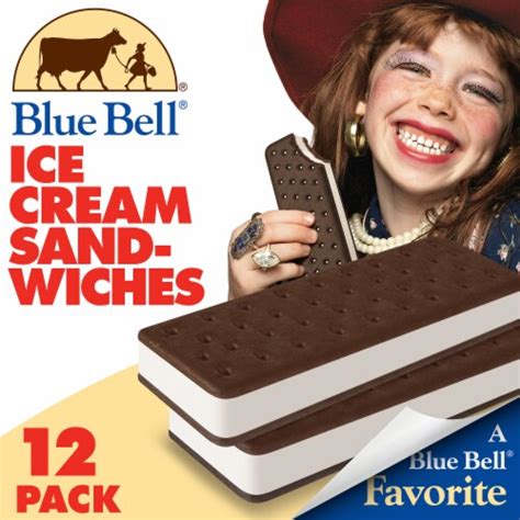 Blue Bell® Vanilla Ice Cream Sandwiches, 12 ct - Harris Teeter