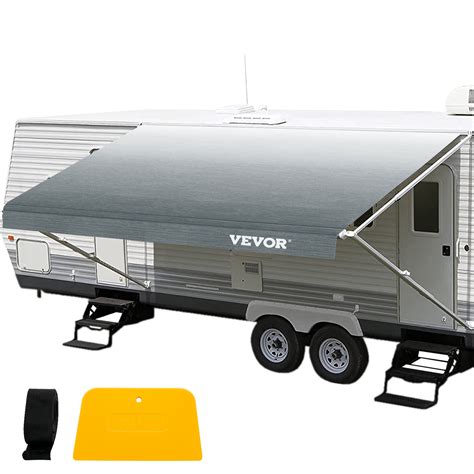 VEVOR RV Awning, Awning Replacement Fabric 21 FT, Gray Fade RV Awning ...