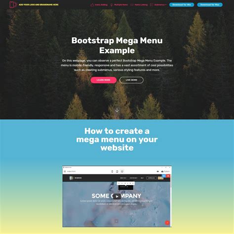 Beautiful and Inspiring HTML5 Bootstrap Responsive Video Players and Toggle Menu Templates