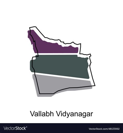 Vallabh vidyanagar map map of the india country Vector Image