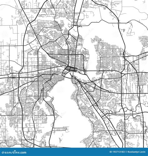 Urban City Map of Jacksonville. Vector Poster. Grayscale Street Map ...