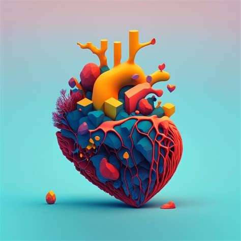 Premium Photo | Heart care concept abstract stylized illustration ...