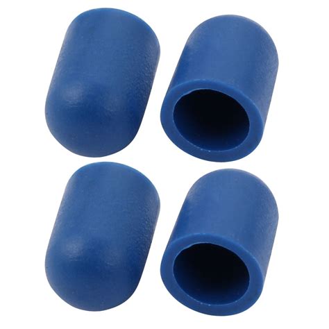 4pcs 8mm Outer Dia PE Plastic End Cap Bolt Thread Protector Tube Cover Blue - Walmart.com ...