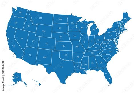 Usa Map With State Names And Abbreviations