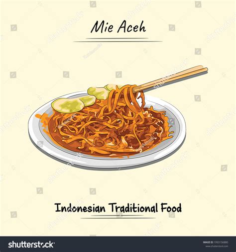 Mie Aceh Illustration Sketch Vector Style Stock Vector (Royalty Free ...