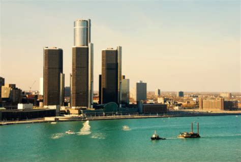 Detroit Riverfront Stock Photo - Download Image Now - iStock