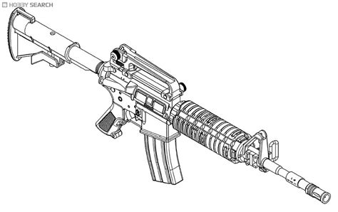 M4 Carbine Coloring Pages