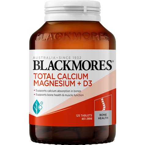 Blackmores Total Calcium Magnesium + D3 Bone Health Vitamin Tablets 125 Pack | Woolworths