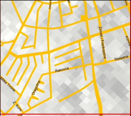 varazdin, hrvatska, city map area D2