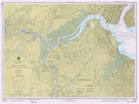 Raritan River Raritan Bay to New Brunswick 1977 - Old Map Nautical ...