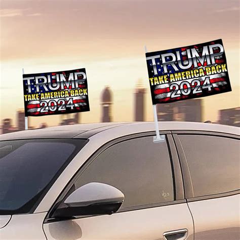 Trump 2024 Car Window Flag Take America Back Support Donald Trump 2024 - Moothearth