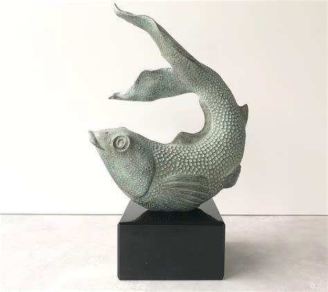 Koi garden sculpture, Limited Edition, bronze sculpture gift, pond Koi ...