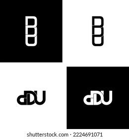 Ddu Lettering Initial Monogram Logo Design Stock Vector (Royalty Free ...