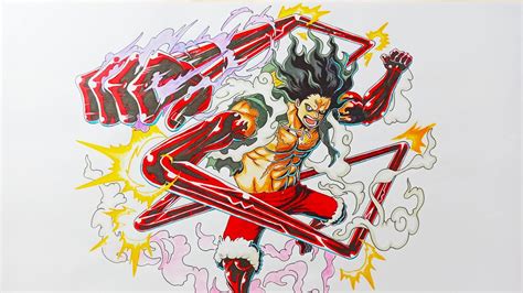 Drawing Luffy Gear 4-SnakeMan-From One Piece - YouTube