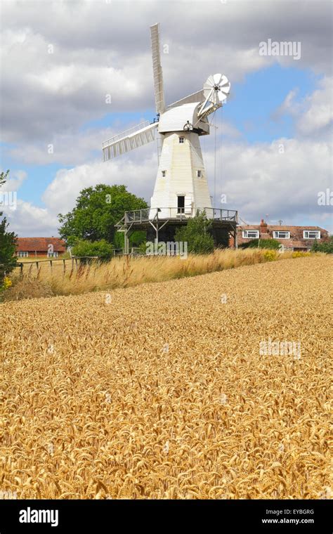 Woodchurch Windmill at Harvest Time, Kent, England, UK Stock Photo - Alamy