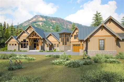 Plan 23837JD: Spacious Mountain House Plan with 4-Car Garage and Workshop | Mountain house plans ...