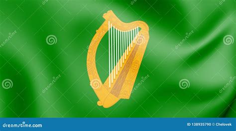 3D Flag of Leinster Province, Ireland. Stock Illustration ...