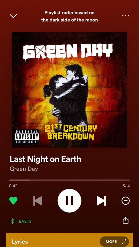 Last Night On Earth | Last night on earth, Green day, Songs