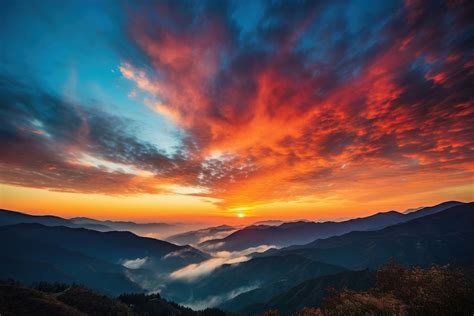 Mountain sunset sky landscape. AI | Free Photo - rawpixel